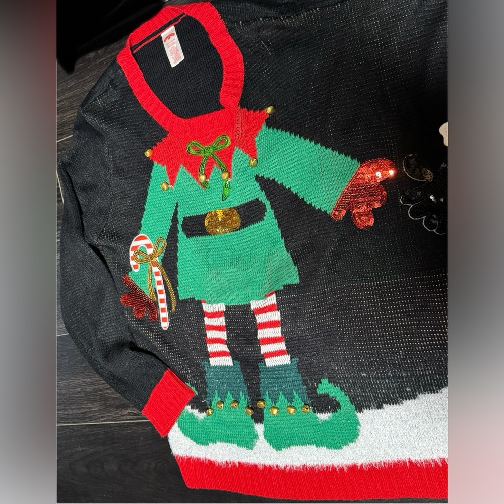 Holiday time double holiday Christmas sweater for 2 people - Picture 4 of 7